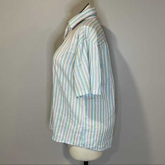 SALE: Retro Uniti 3X Rainbow Button-Up Top - Picture 3 of 5